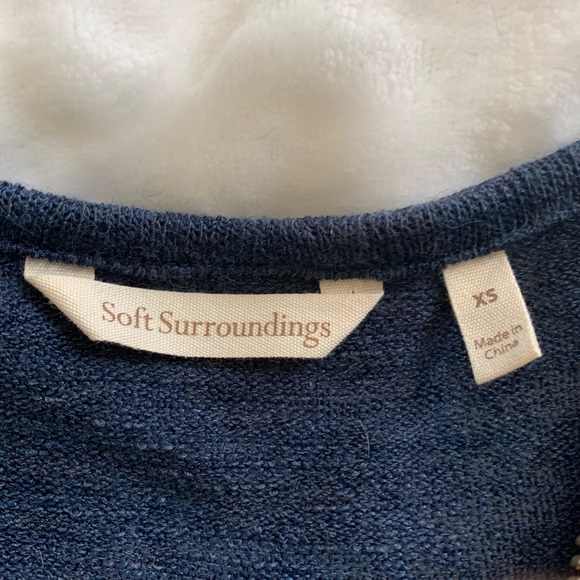 Sold Soft Surroundings Valentina Slub Sweater Navy - Picture 4 of 8